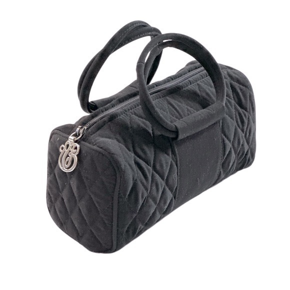 Vera Bradley Black‎ Microfiber Quilted Duffle Mini Bag - Picture 1 of 7